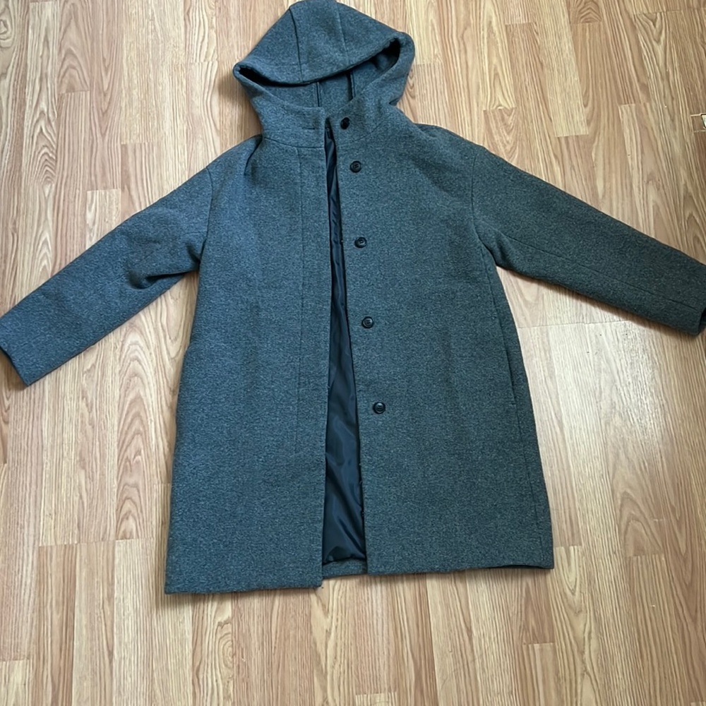 Uniqlo Dark Grey Wool Peacoat